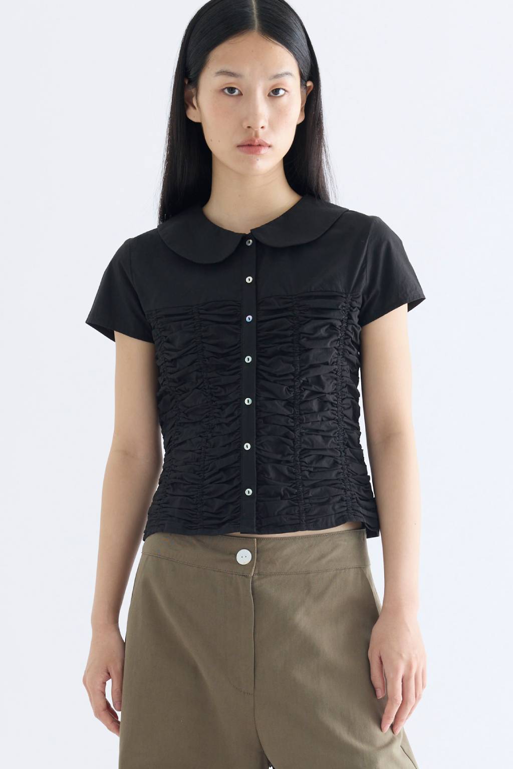 Rosie Peterpan-Collar Ruch Blouse