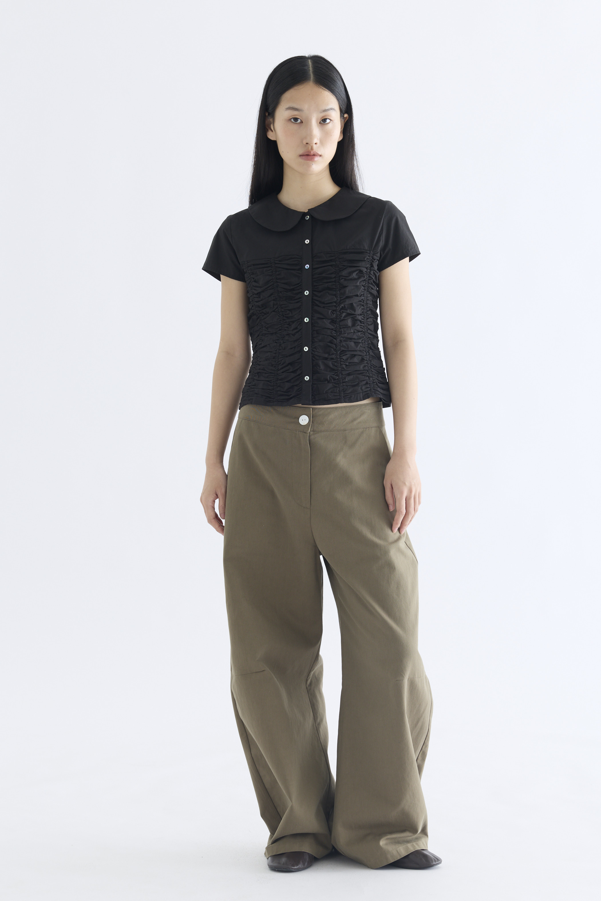 Rosie Peterpan-Collar Ruch Blouse