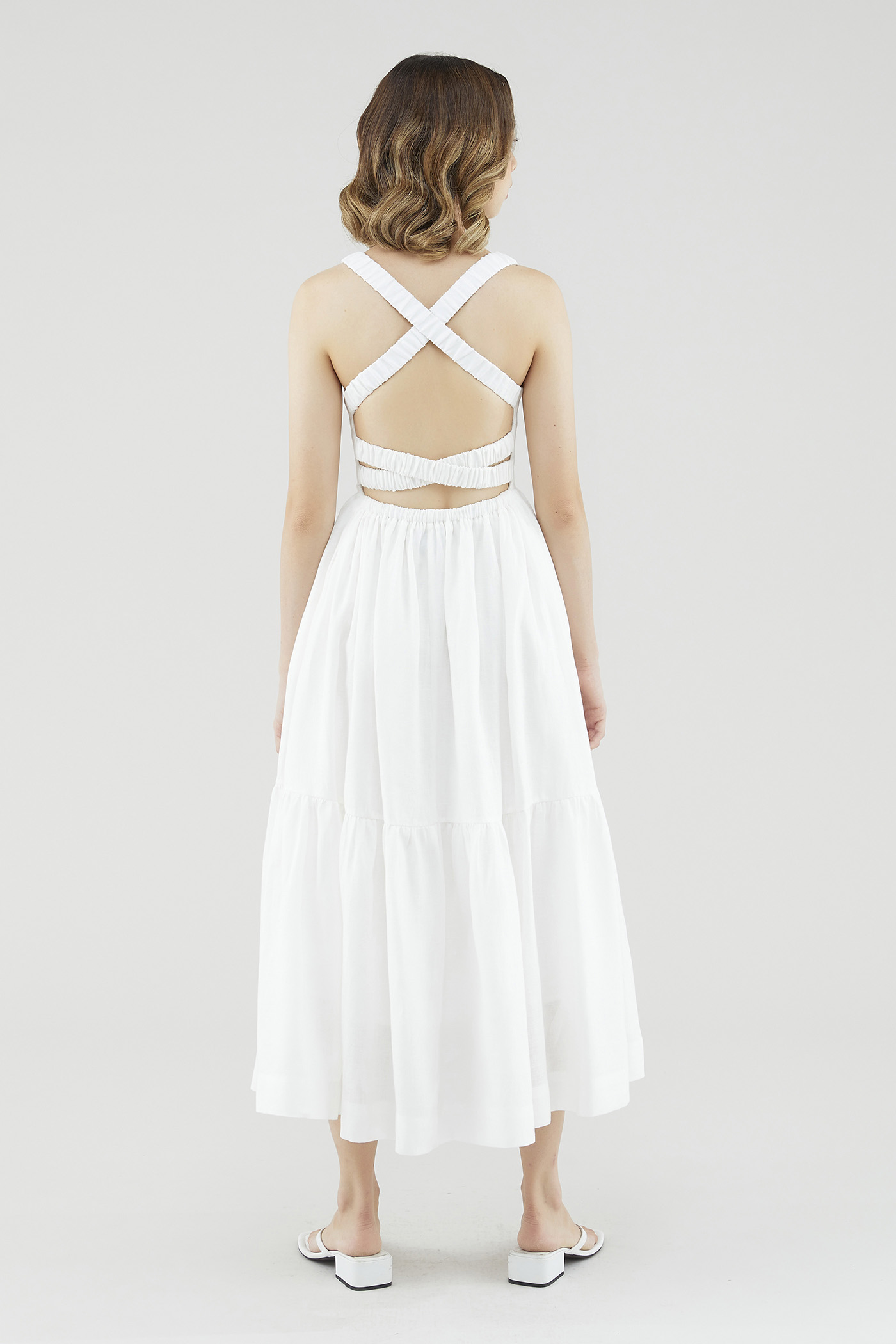 Eulalie Linen Cross-Back Dress