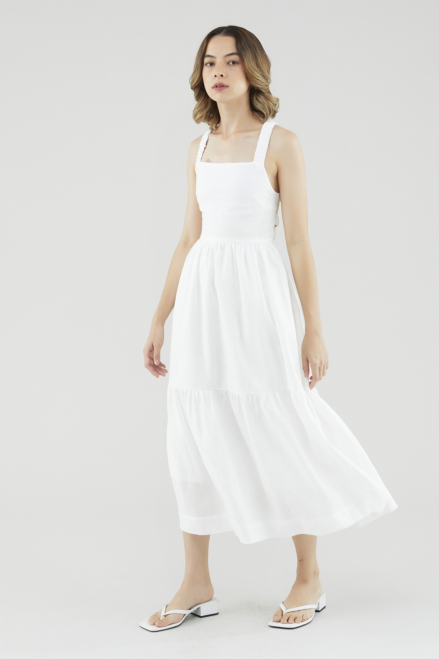 Eulalie Linen Cross-Back Dress