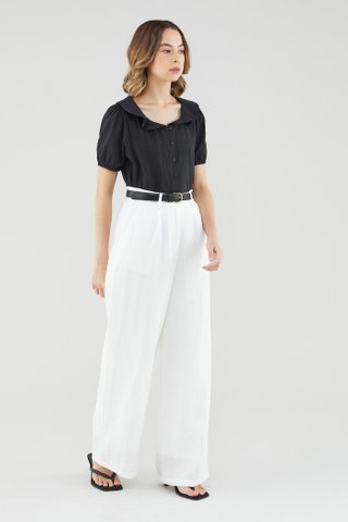 Mildred Linen Wide-Leg Pants