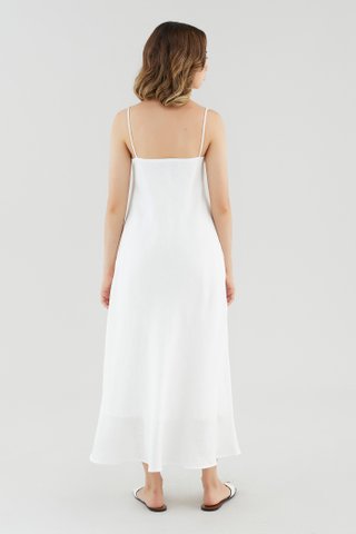 Jayleana Linen Bias-Cut Dress