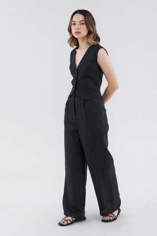 Mildred Linen Wide-Leg Pants