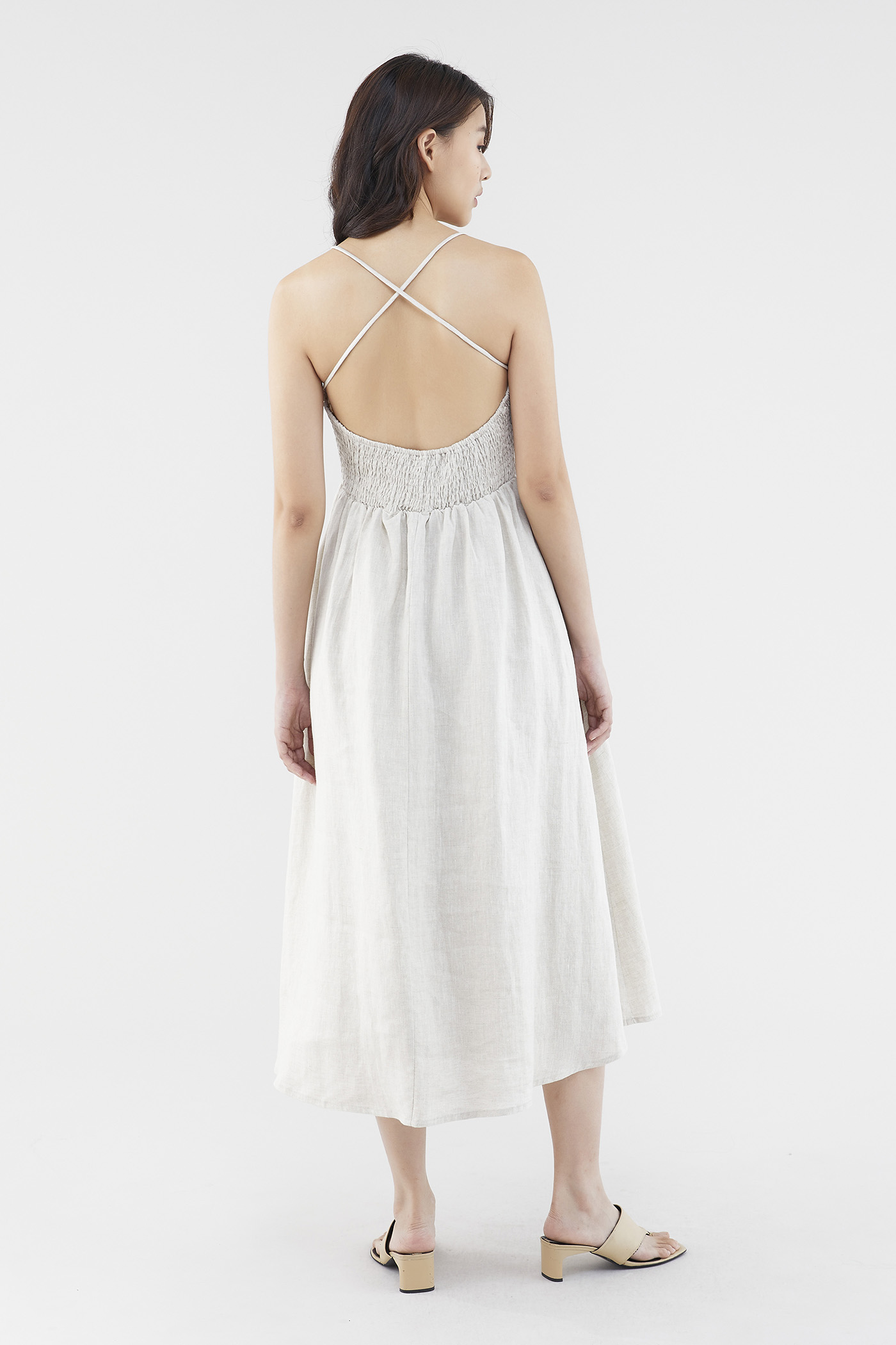 Zelda Linen Cross-Back Dress