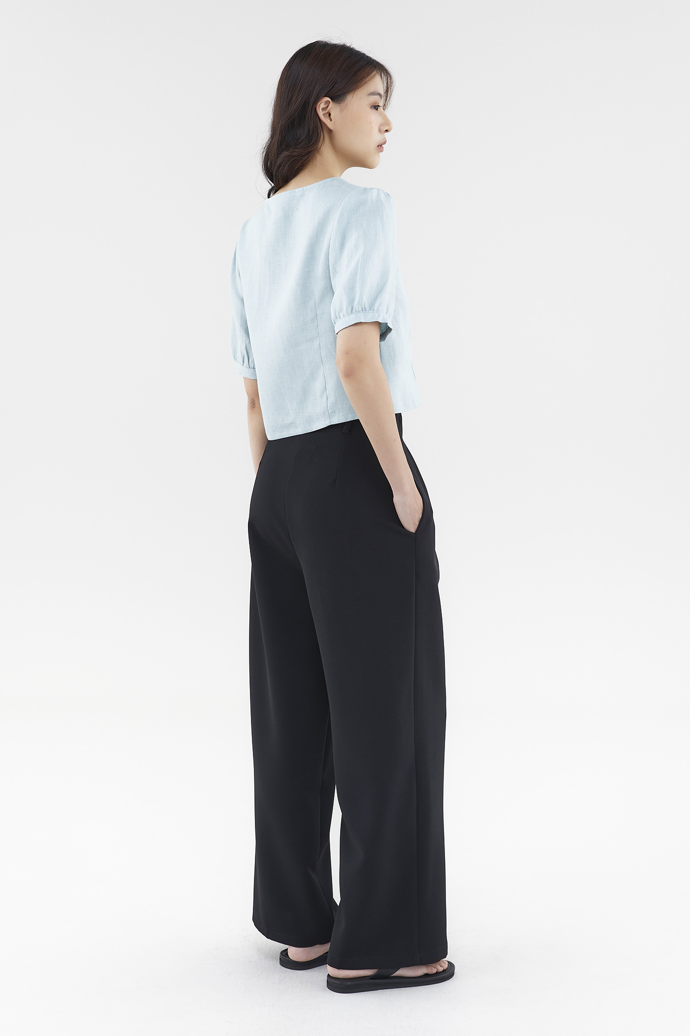 Kellia Linen Button-Down Top