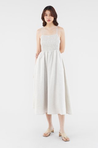 Zelda Linen Cross-Back Dress