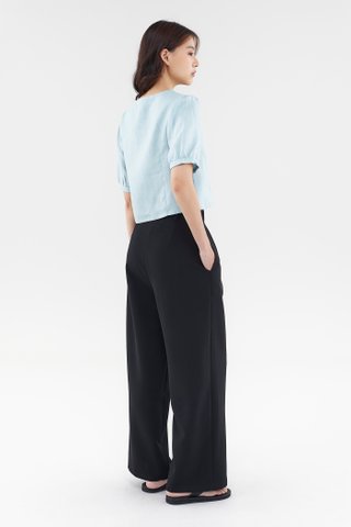 Kellia Linen Button-Down Top