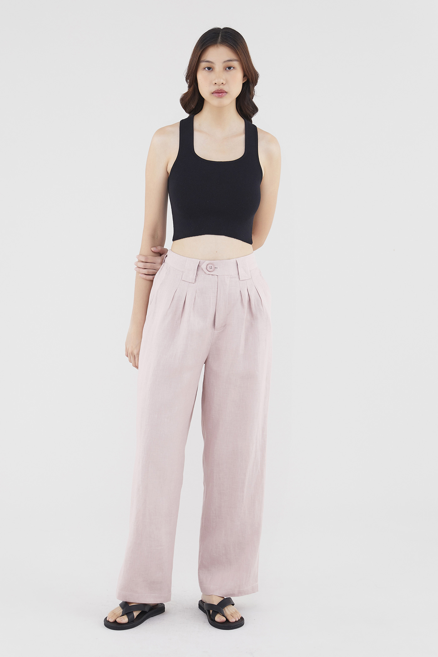 Valeria Linen Pleated Pants