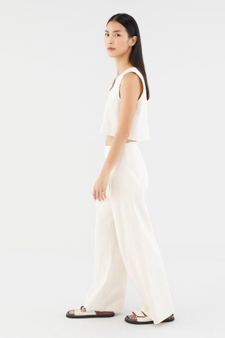 Mabel Linen Mid-Rise Wide Leg Pants