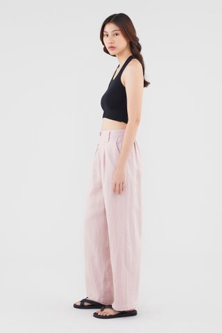 Valeria Linen Pleated Pants