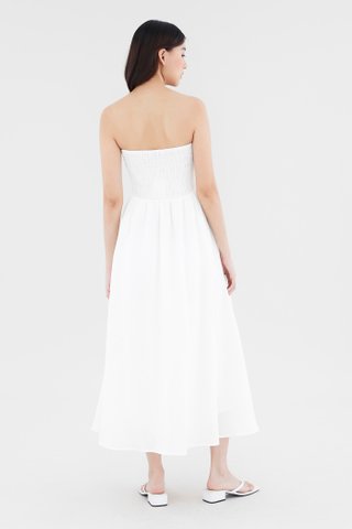 Rylene Linen Shirred Tube Dress