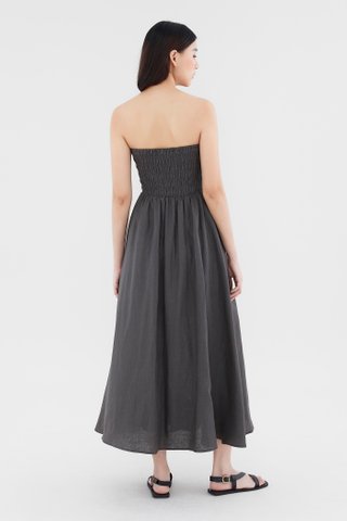 Rylene Linen Shirred Tube Dress