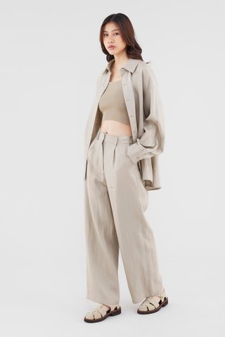 Mildred Linen Wide-Leg Pants