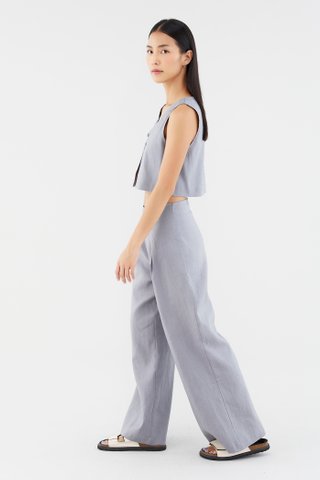 Mabel Linen Mid-Rise Wide Leg Pants