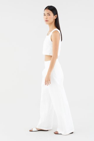 Mabel Linen Mid-Rise Wide Leg Pants