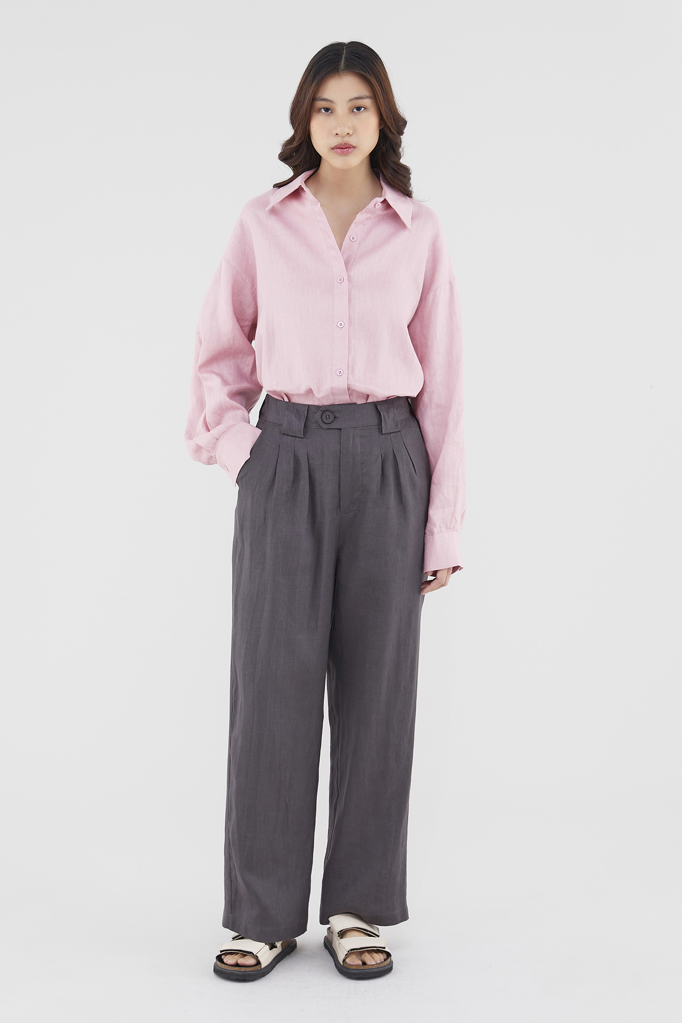 Valeria Linen Pleated Pants