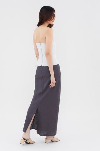 Haremi Linen Low-Rise Slip Skirt