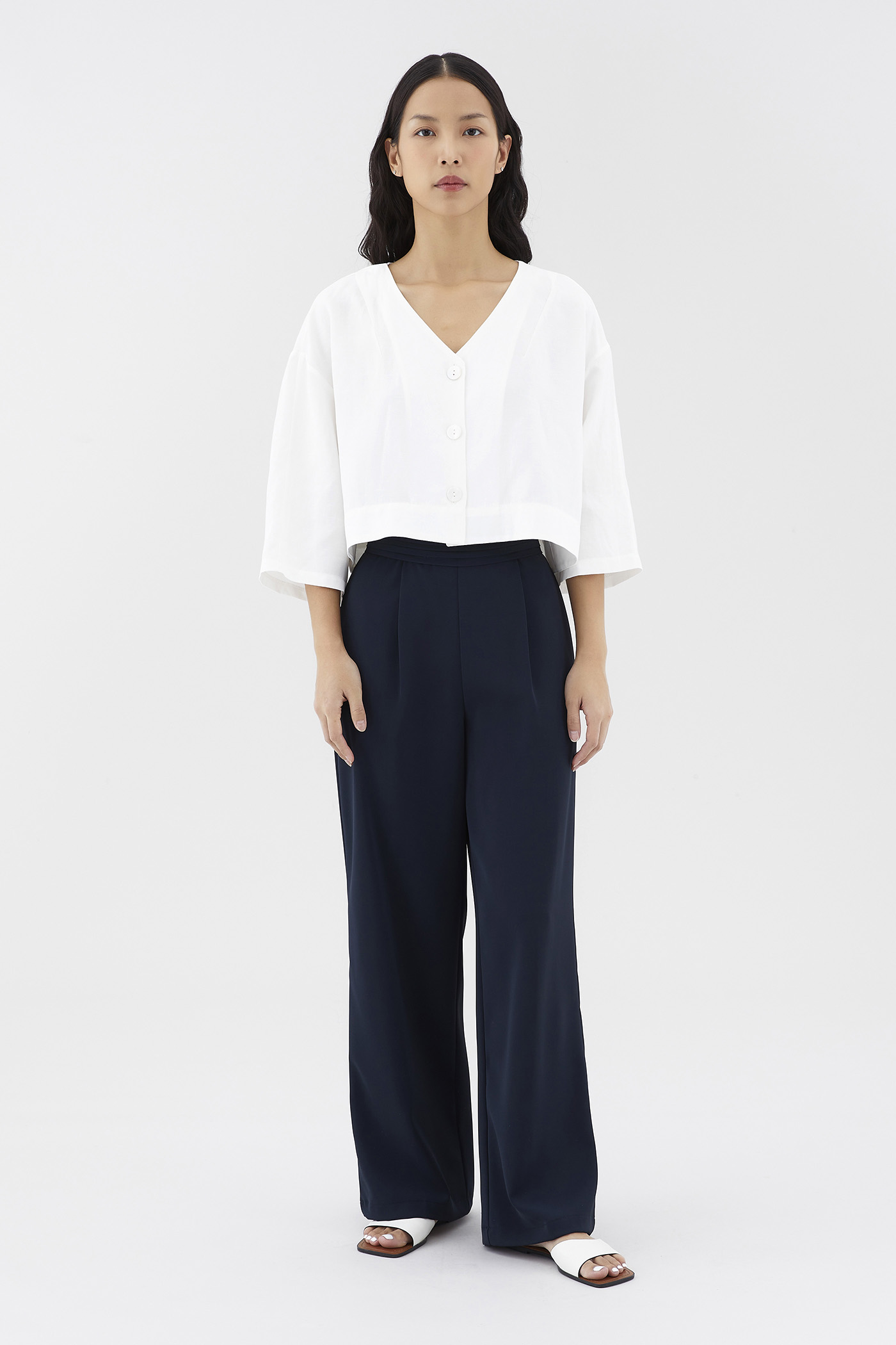 Lorwyne Pleated-Waist Pants