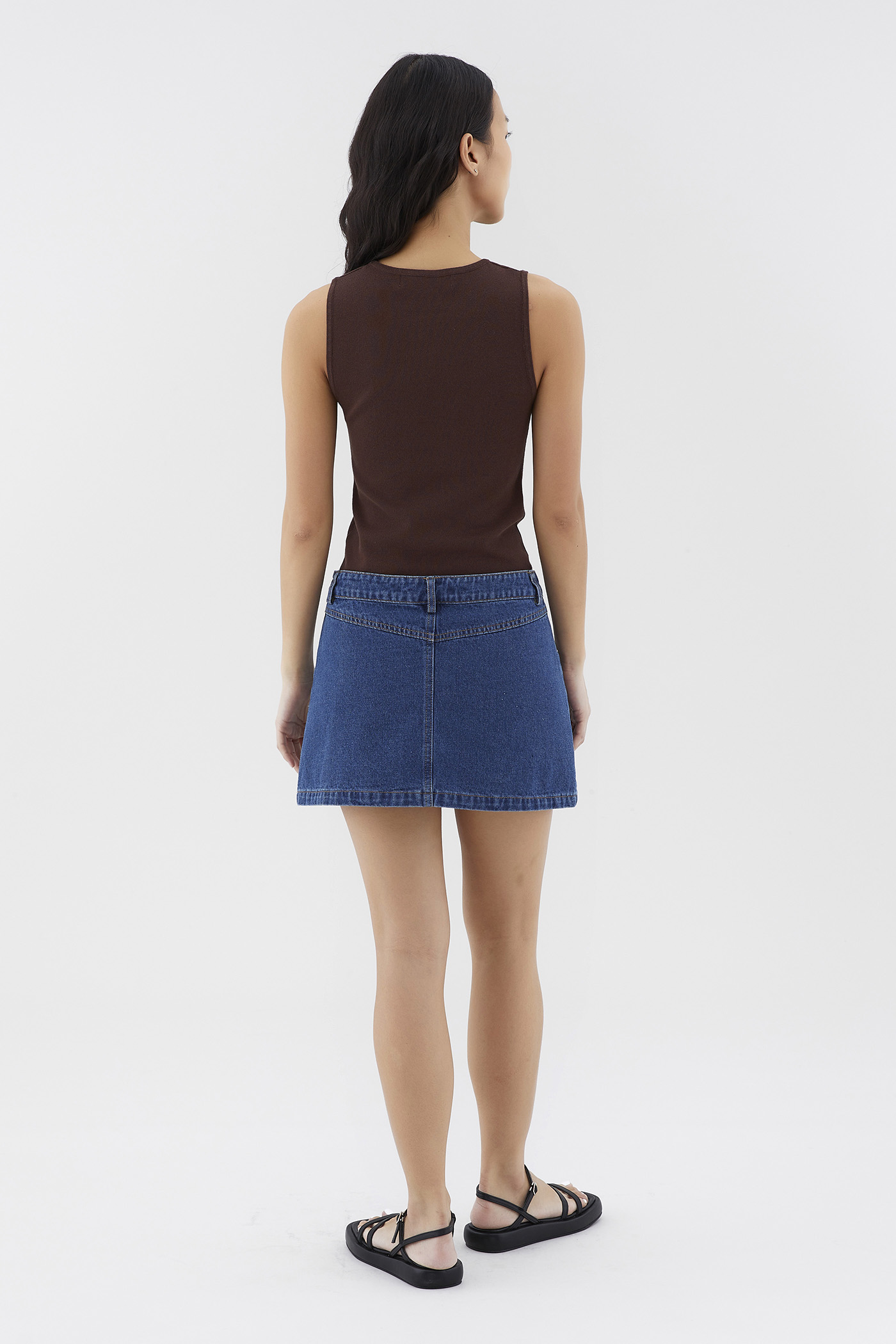 Amonica Low-Rise Denim Skirt