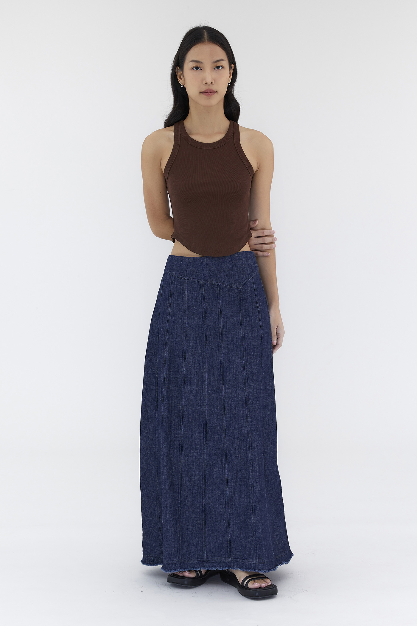 Charryn Mid-Rise Denim Skirt