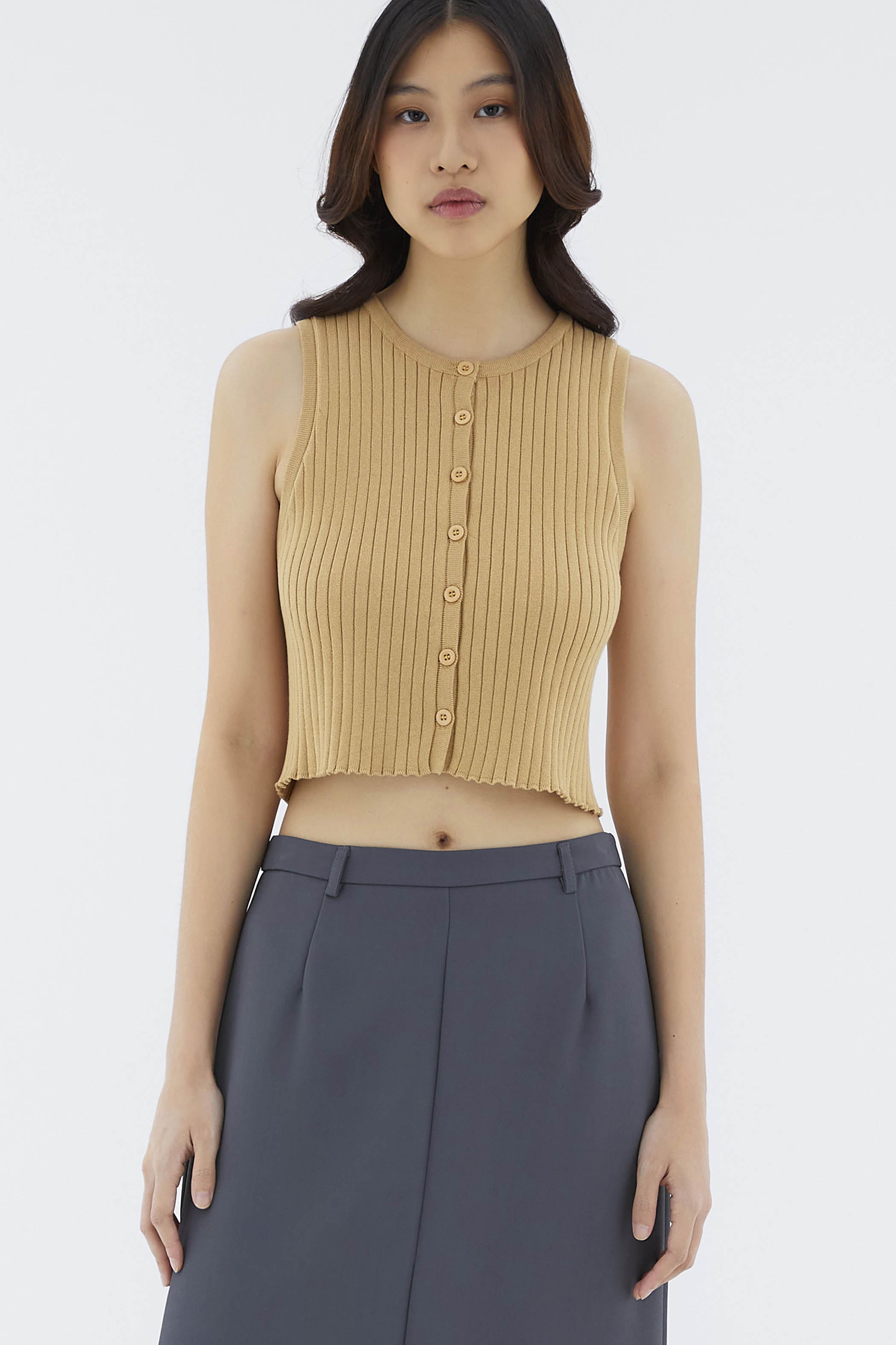 Hosan Button-Down Knit Tank