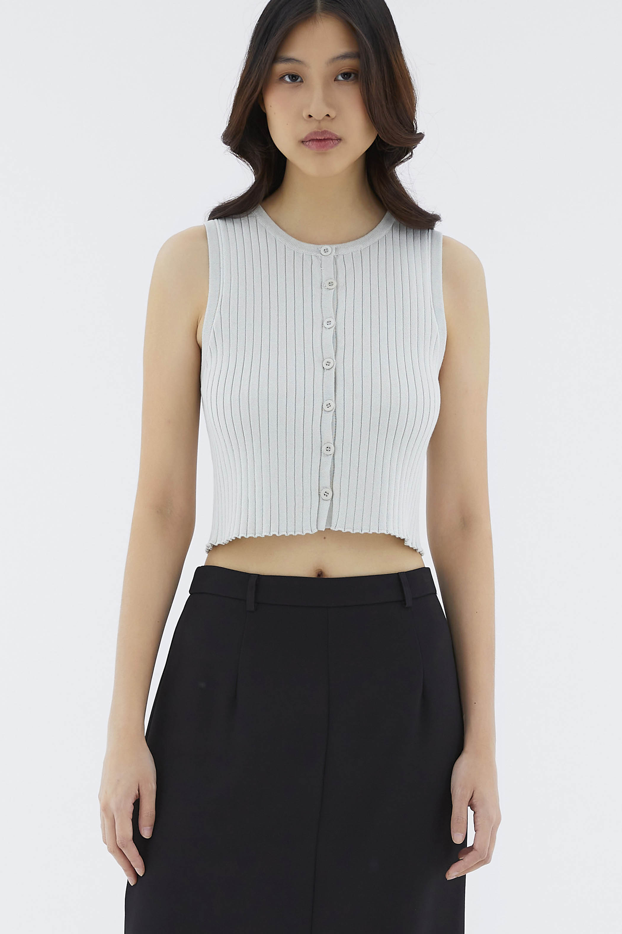 Hosan Button-Down Knit Tank