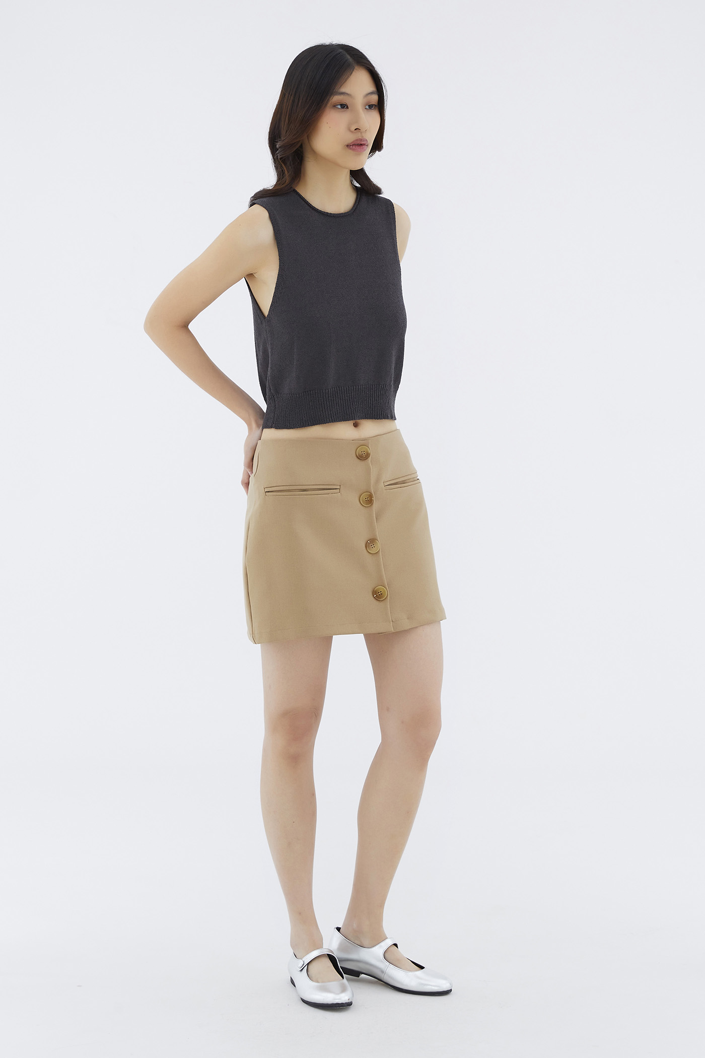 Felane Low-Rise Mini Skirt