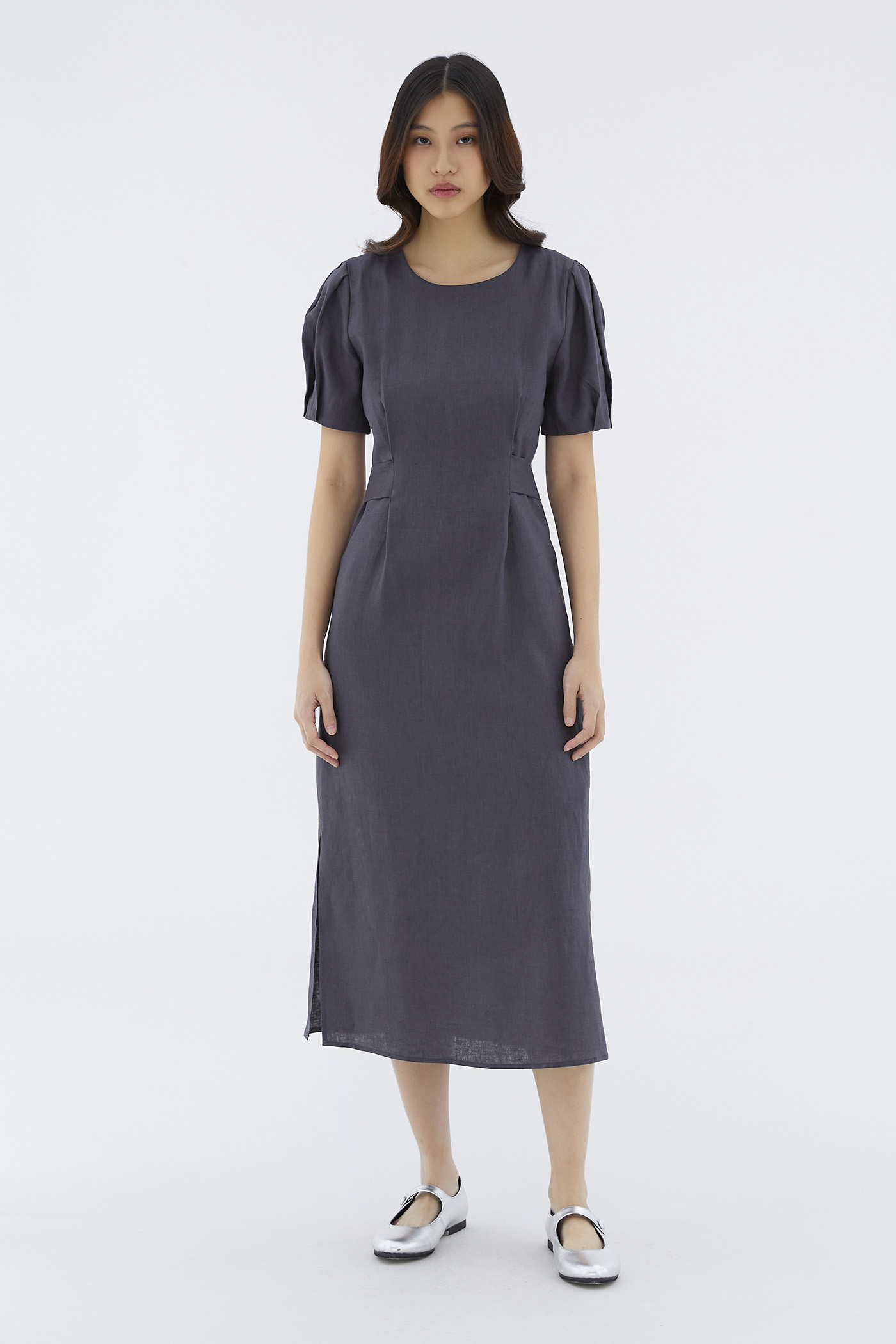 Nately Linen Strap-Tie Dress