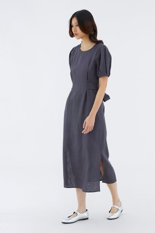 Nately Linen Strap-Tie Dress