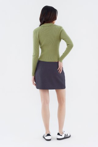 Venanda Two-Way Zip Knit Top