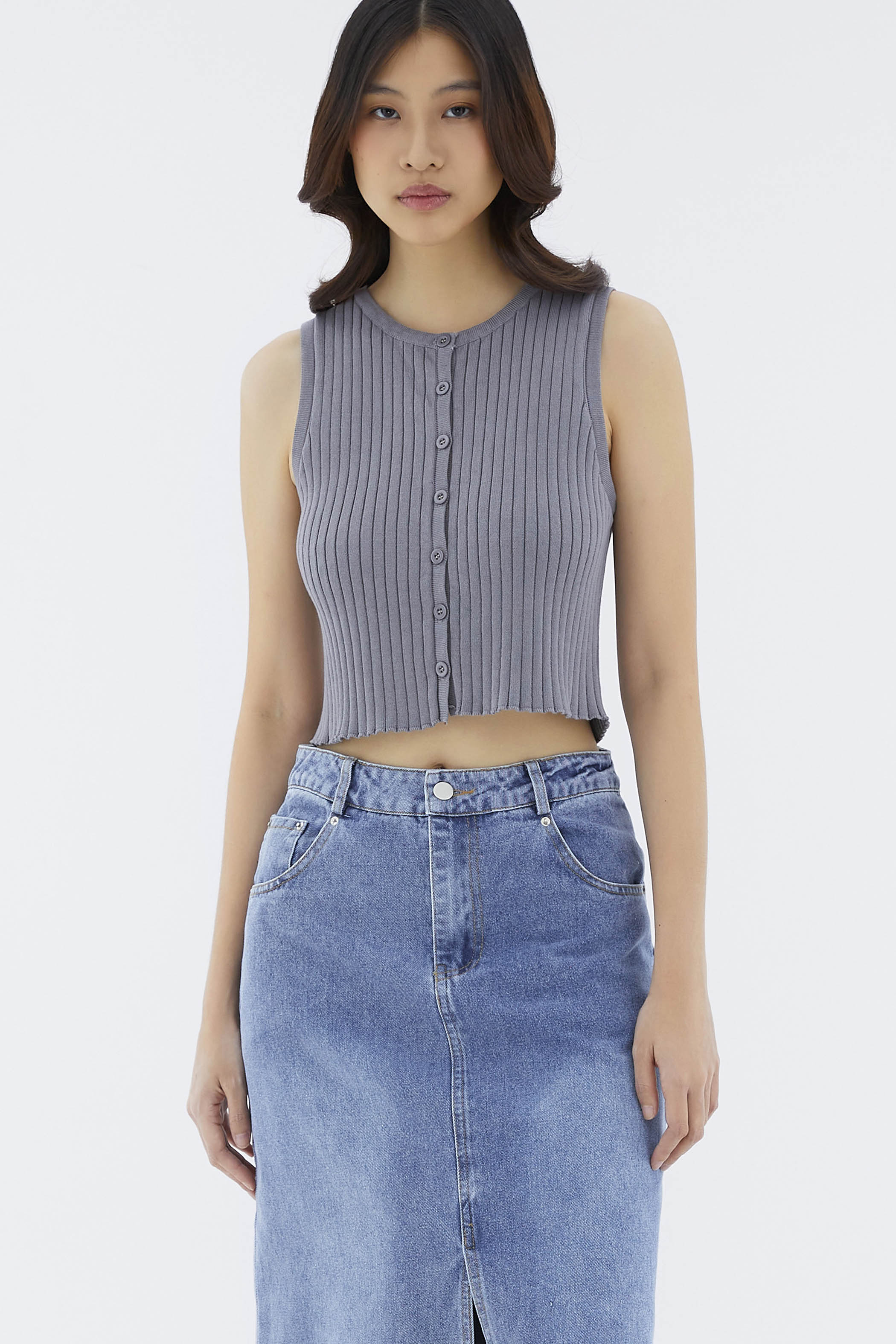 Hosan Button-Down Knit Tank