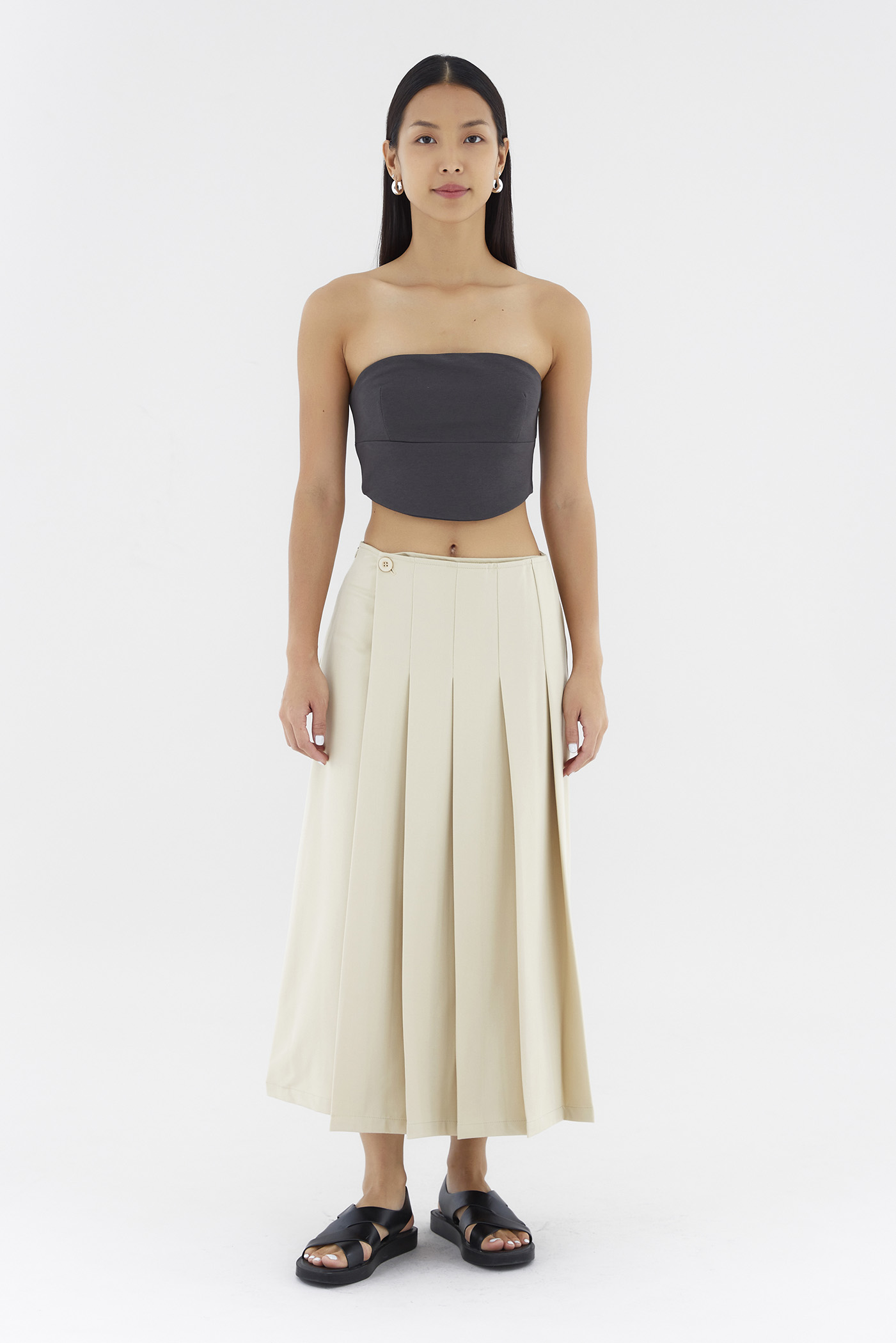 Mayce Mid-Rise Pleated Skirt