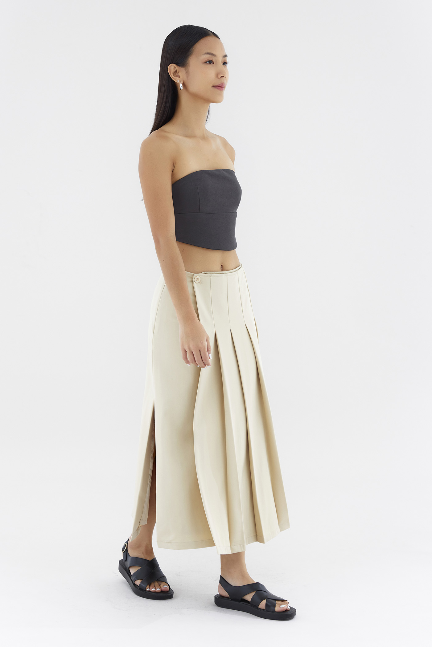 Mayce Mid-Rise Pleated Skirt