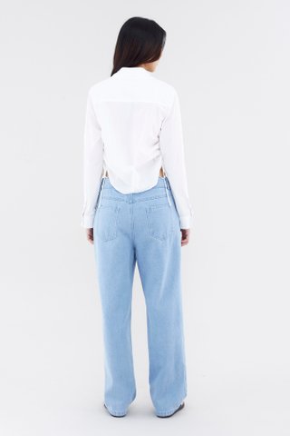 Elowen Side-Ruch Crop Shirt