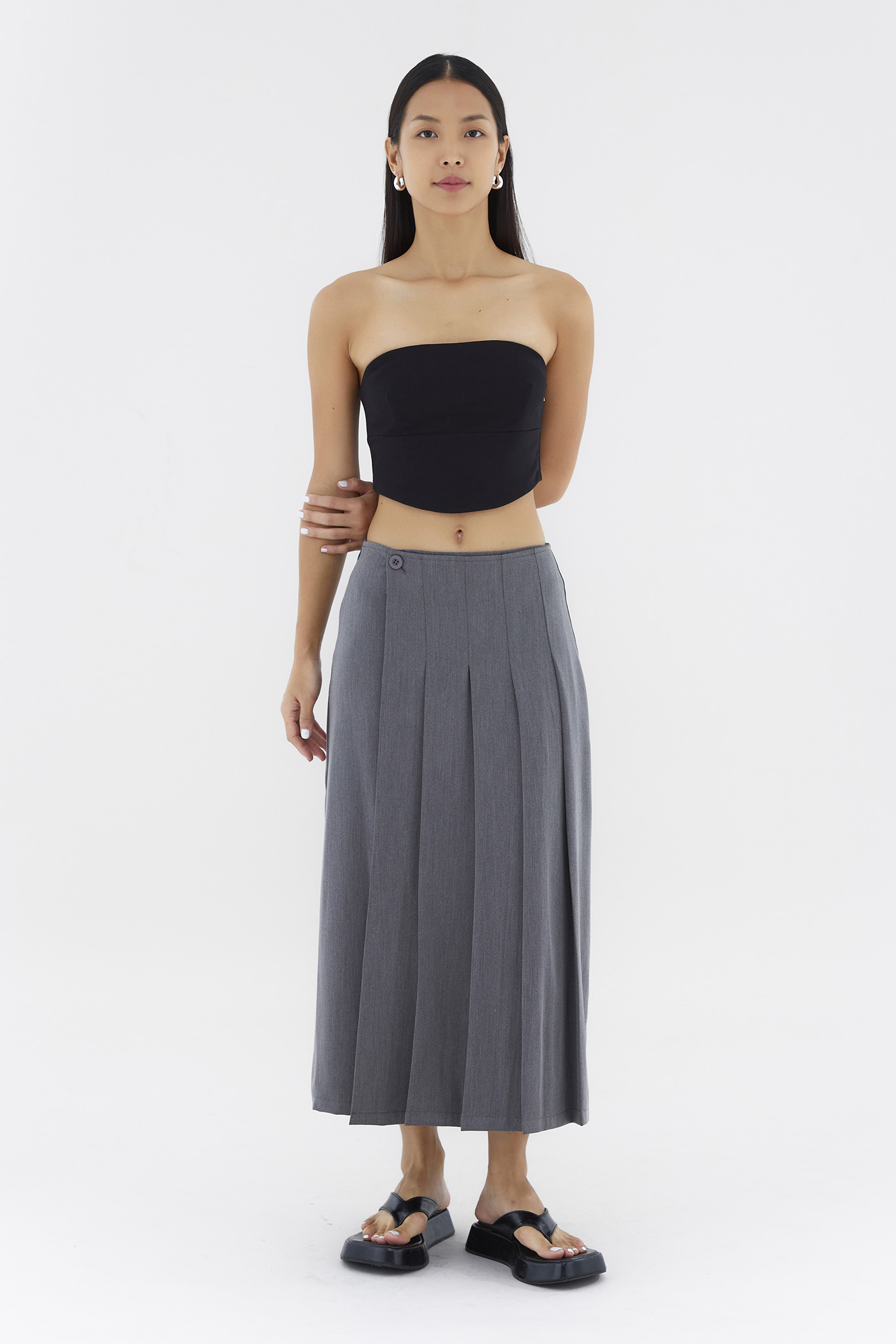 Mayce Mid-Rise Pleated Skirt