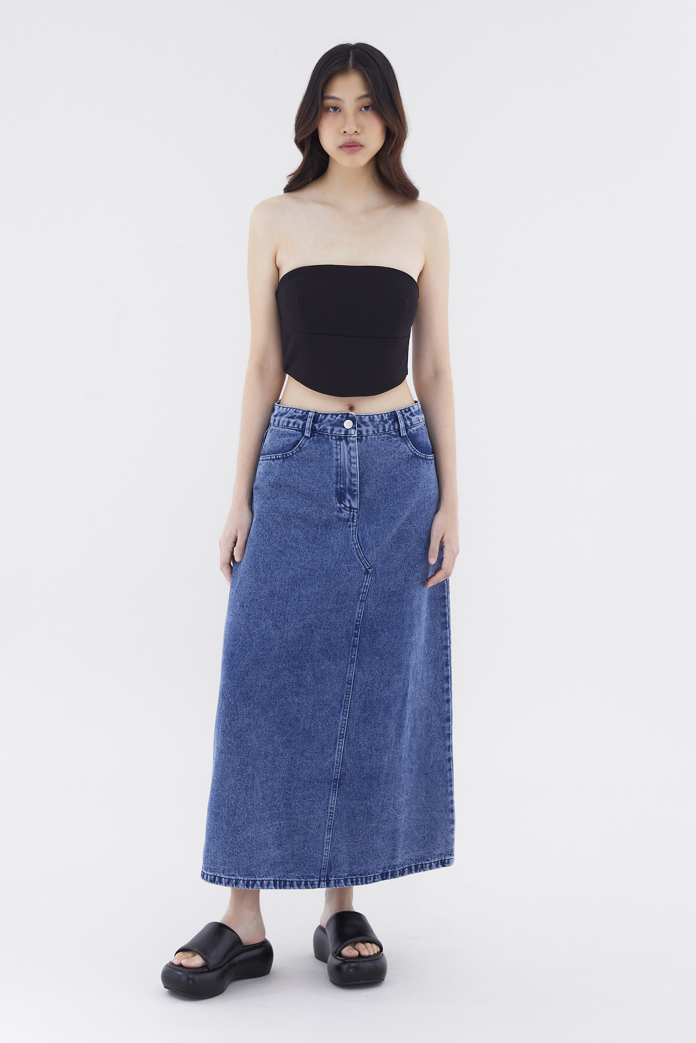 Dorah Mid-Rise Denim Skirt