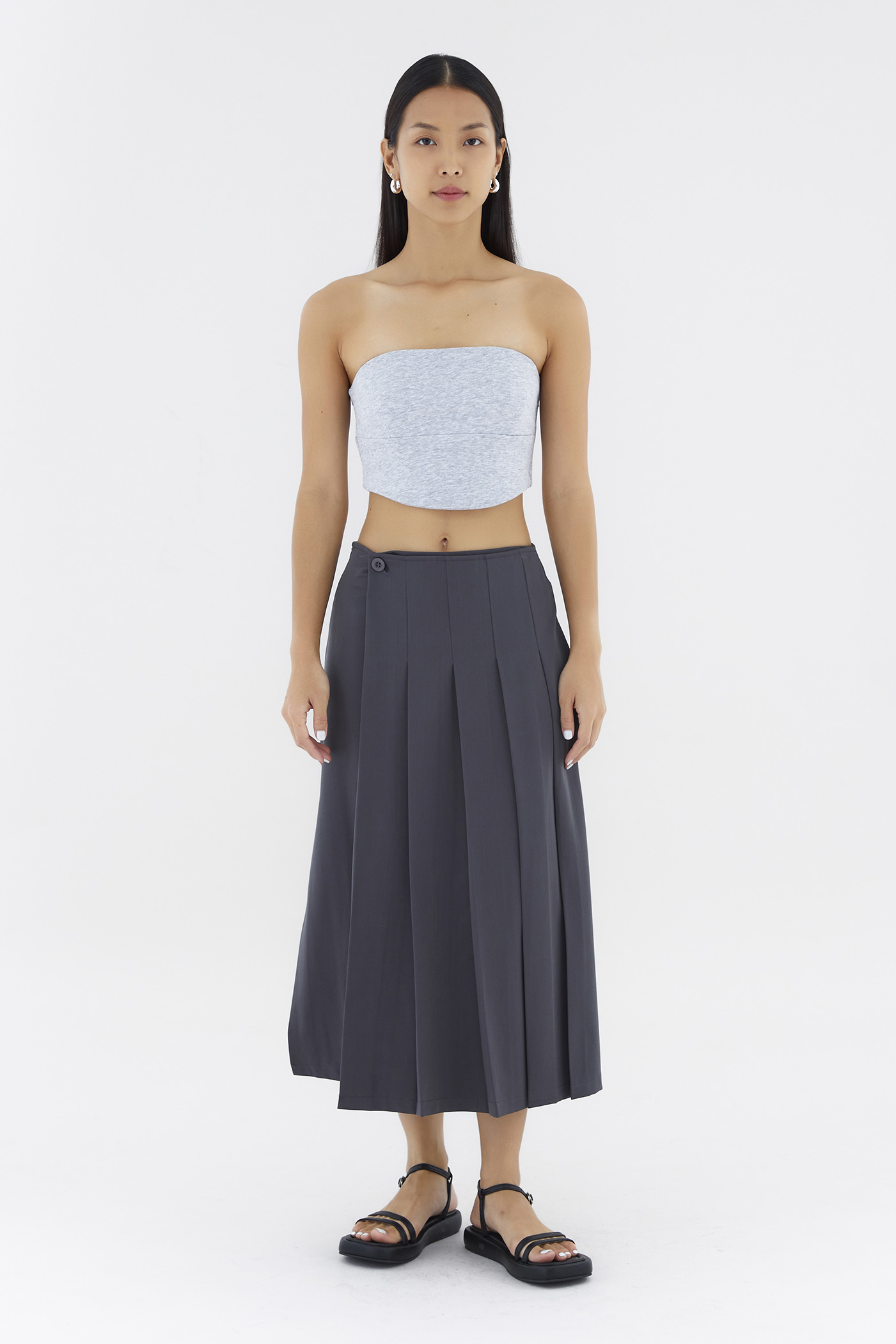 Mayce Mid-Rise Pleated Skirt