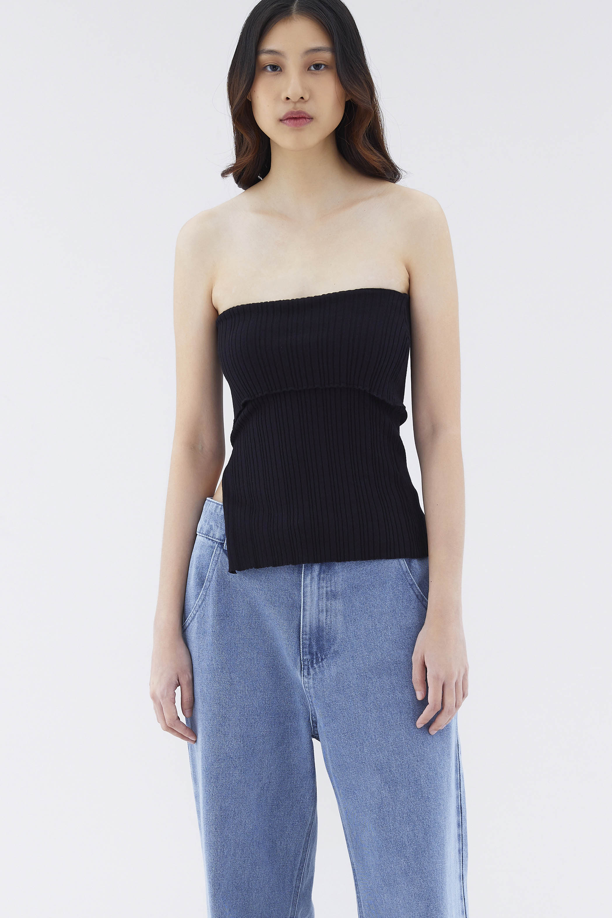 Lunyere Rib Knit Tube Top