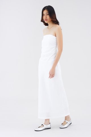 Sherley Linen Ruch Tube Dress