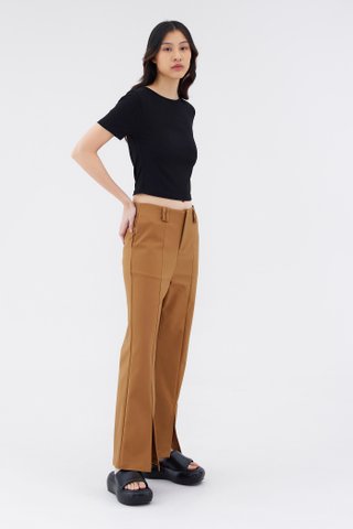 Zenia Mid-Rise Slit Pants