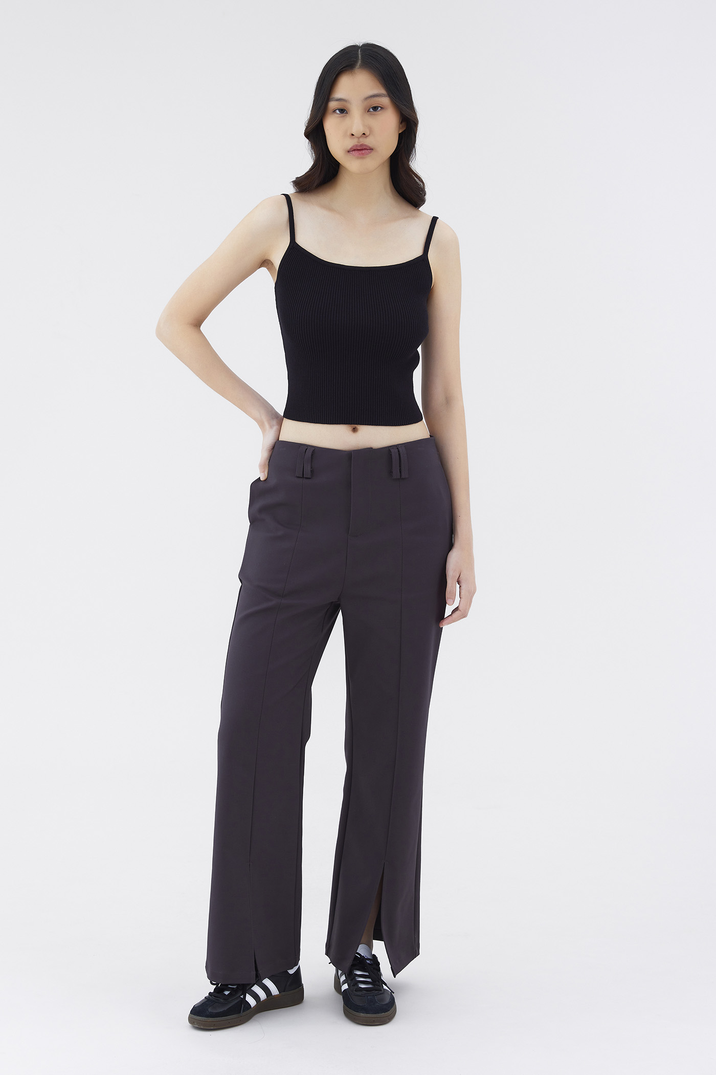 Zenia Mid-Rise Slit Pants