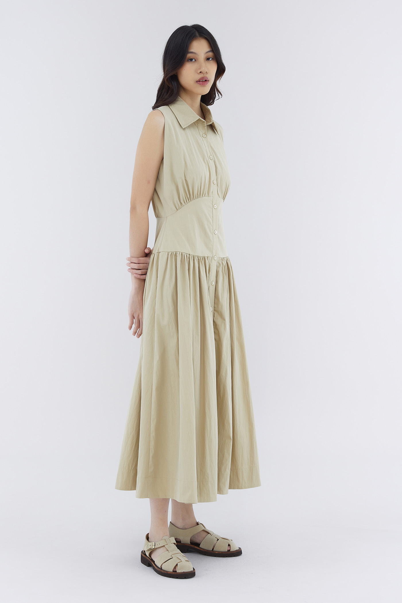 Caland Fitted Waist Ruch Dress