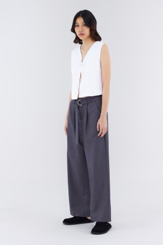 Ellendra Linen Front Tie Top