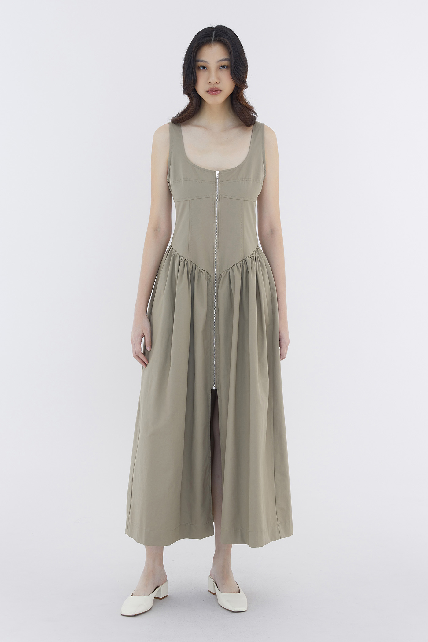 Chlora Zip-Front Dress