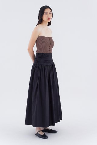 Hecver Ruched Waist Full Skirt