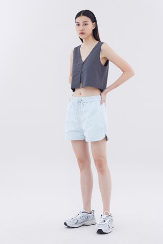 Ellegra Curve-Hem Shorts