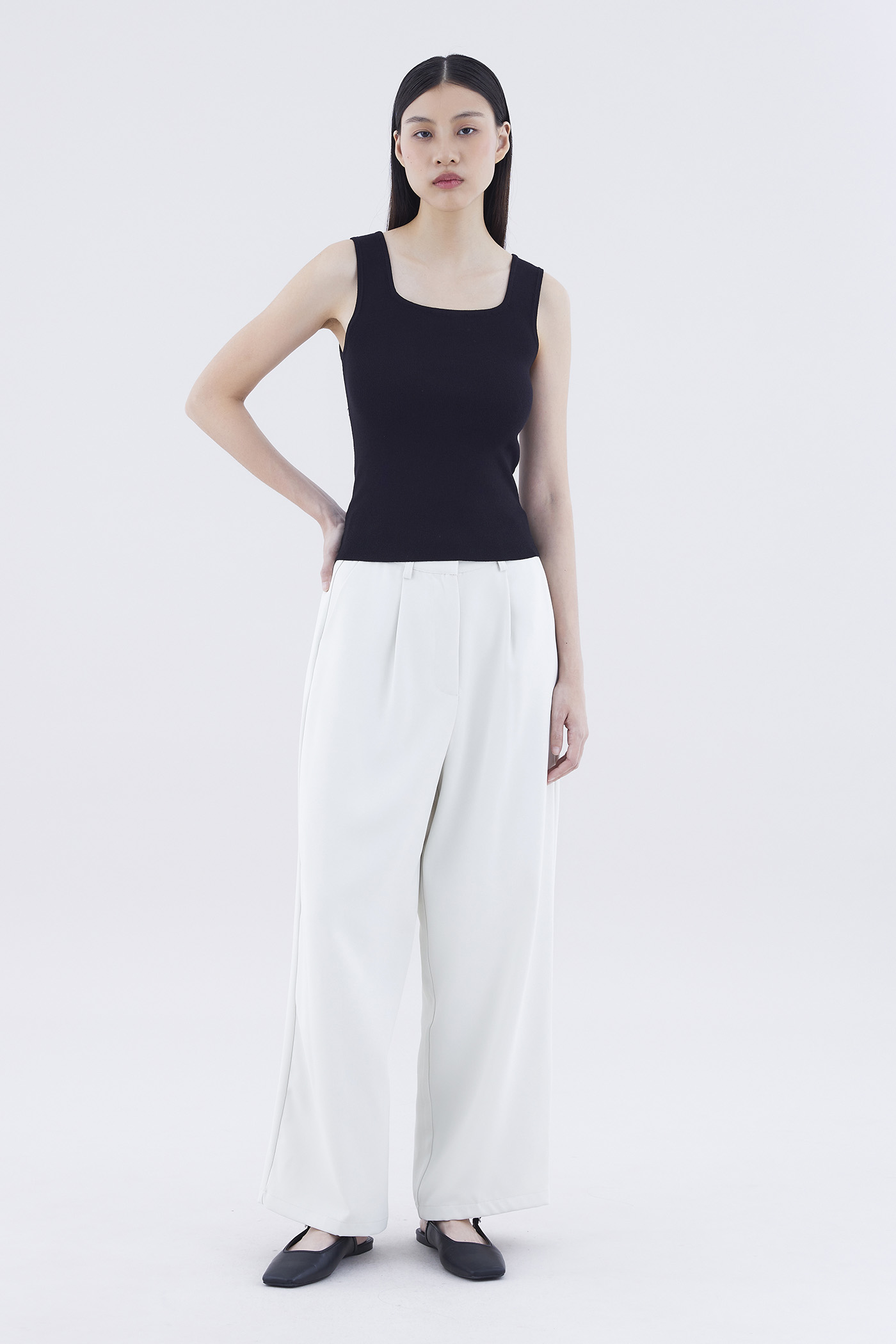 Calsey High-Rise Wide-Leg Pants