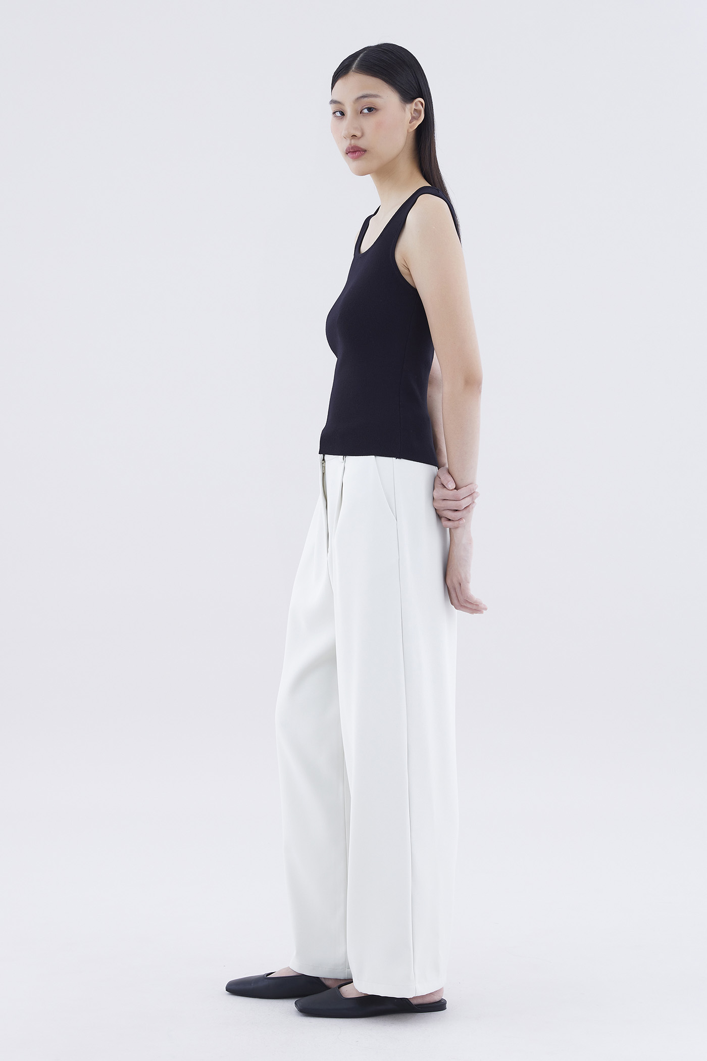 Calsey High-Rise Wide-Leg Pants