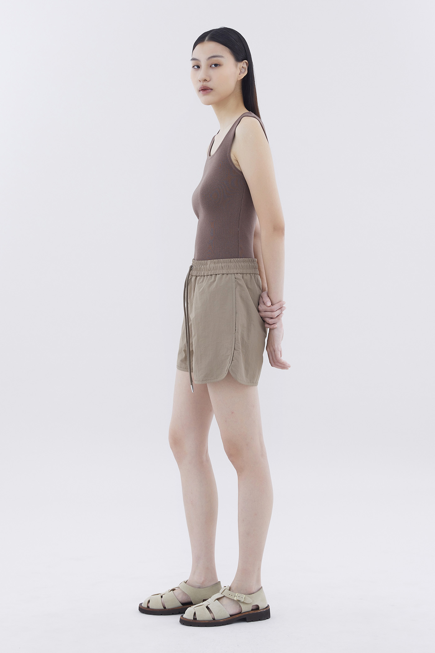 Ellegra Curve-Hem Shorts