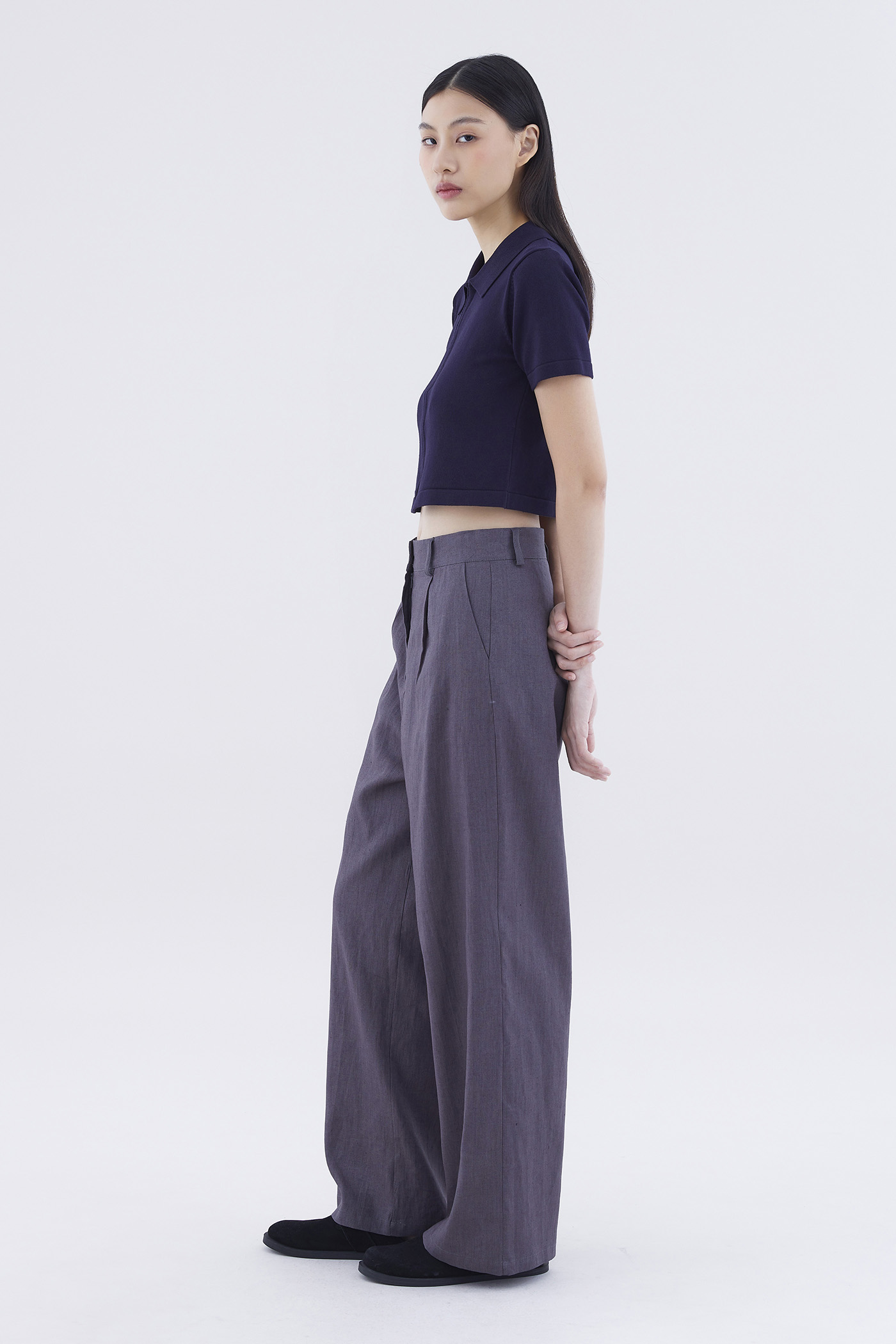 Mildred Linen Wide-Leg Pants